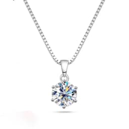 JoyceJelly 1 CT Real Moissanite Pendant Necklace For Women Royal Blue Color Moissanite 925 Sterling Silver Wedding Fine Jewelry