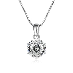 JoyceJelly 1 CT Real Moissanite Pendant Necklace For Women Royal Blue Color Moissanite 925 Sterling Silver Wedding Fine Jewelry