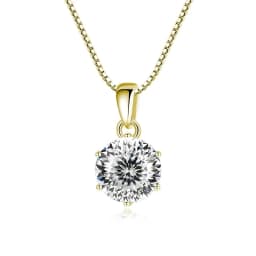 JoyceJelly 1 CT Real Moissanite Pendant Necklace For Women Royal Blue Color Moissanite 925 Sterling Silver Wedding Fine Jewelry