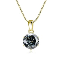 JoyceJelly 1 CT Real Moissanite Pendant Necklace For Women Royal Blue Color Moissanite 925 Sterling Silver Wedding Fine Jewelry