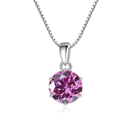 JoyceJelly 1 CT Real Moissanite Pendant Necklace For Women Royal Blue Color Moissanite 925 Sterling Silver Wedding Fine Jewelry