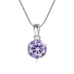 JoyceJelly 1 CT Real Moissanite Pendant Necklace For Women Royal Blue Color Moissanite 925 Sterling Silver Wedding Fine Jewelry