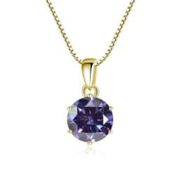 JoyceJelly 1 CT Real Moissanite Pendant Necklace For Women Royal Blue Color Moissanite 925 Sterling Silver Wedding Fine Jewelry