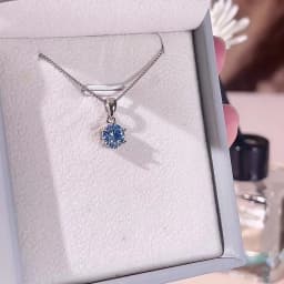 JoyceJelly 1 CT Real Moissanite Pendant Necklace For Women Royal Blue Color Moissanite 925 Sterling Silver Wedding Fine Jewelry