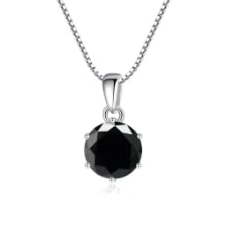 JoyceJelly 1 CT Real Moissanite Pendant Necklace For Women Royal Blue Color Moissanite 925 Sterling Silver Wedding Fine Jewelry