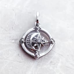 Moveable Star And Moon Pendant Brand New Fine Jewelry Accessories 925 Sterling Silver Vintage Gift For Woman