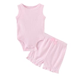 Kiddiezoom Summer Cartoon Sleeveless Newborn Clothes Sets Baby Boy Girl Bodysuits+Pants Cotton Soft Infant Outfits