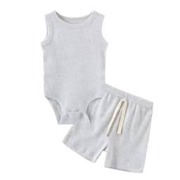 Kiddiezoom Summer Cartoon Sleeveless Newborn Clothes Sets Baby Boy Girl Bodysuits+Pants Cotton Soft Infant Outfits