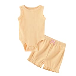 Kiddiezoom Summer Cartoon Sleeveless Newborn Clothes Sets Baby Boy Girl Bodysuits+Pants Cotton Soft Infant Outfits