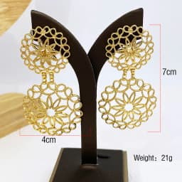 Women Earrings Luxury Design Big Drop Earrings Two Tone Fashion Jewelry Wedding Party Gift Trending