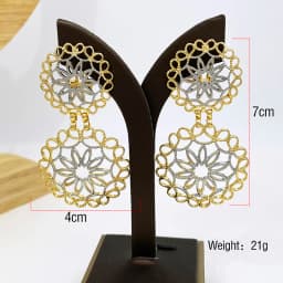 Women Earrings Luxury Design Big Drop Earrings Two Tone Fashion Jewelry Wedding Party Gift Trending