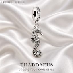 Maritime Seahorse Pendant Charm Handmade New Fine Jewelry Real 925 Sterling Silver Oceans Gift For Women Men