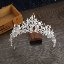 KMVEXO New Handmade Purple Champagne Crystal Bridal Tiaras Crown Women Wedding Headdress Crown Party Costume Hair Accessories