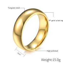 Classic Tungsten Carbide Rings Glod Color 4/6/8mm For Women Men Couple Wedding Bands Zirconia Engagement Christmas Gift Jewelry