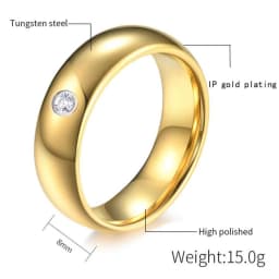 Classic Tungsten Carbide Rings Glod Color 4/6/8mm For Women Men Couple Wedding Bands Zirconia Engagement Christmas Gift Jewelry