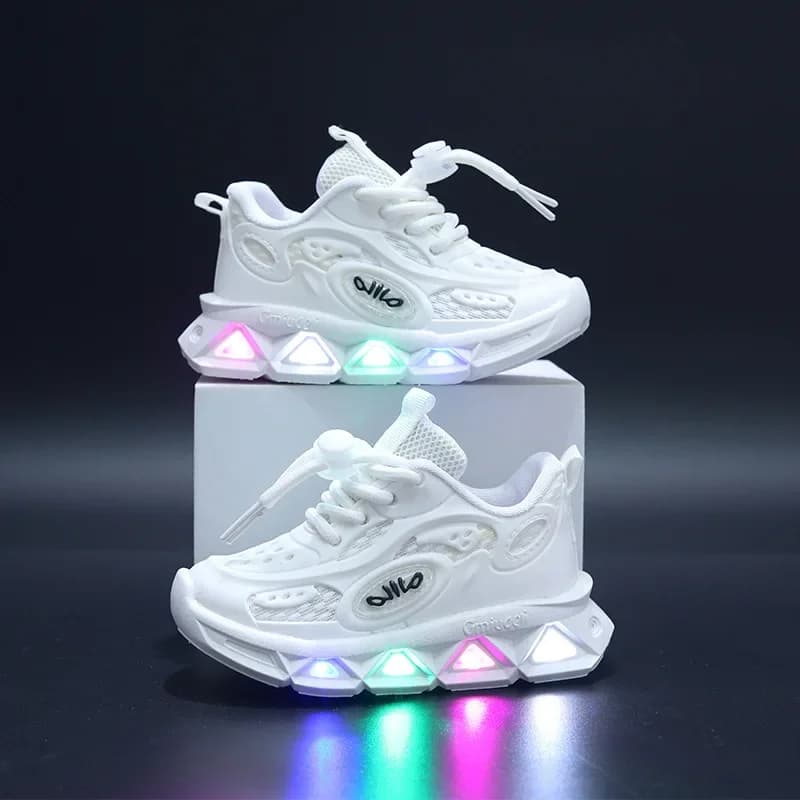 Baby Shoes2023 Spring Autumn New Boys and Girls Light Up Clunky Sneaker Small and Medium-sized Children's Soft Soled Baby Shoes