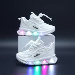 Baby Shoes2023 Spring Autumn New Boys and Girls Light Up Clunky Sneaker Small and Medium-sized Children's Soft Soled Baby Shoes
