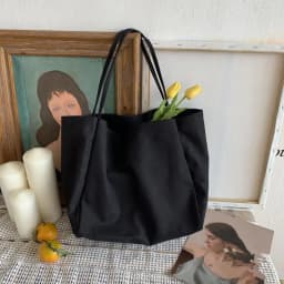 Yogodlns Cusual Canvas Handbag For Women Large Capacity Tote Bag Simple Solid Color Shoulder Bag Shopping Big Reusable Lady Tote