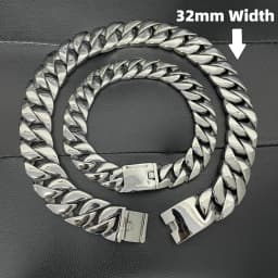 Stainless Steel 26/32mm Cuban Link Chain Necklace Hip Hop Punk Men's Chunky Waterproof Choker Jewelry SDA