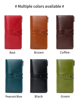 Hot Selling RFID Women's Long Wallet PU Leather Handbag with Multiple Card Slots, Coin Zipper Wallet, Women's Mobile Wallet