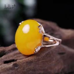 Natural Amber Ring Adjustable Mens Women Blood Amber Rings Charm Advanced Fashion Jewelry Gifts Ladies Beeswax Mens Ring