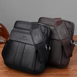 Luxury Brand Vintage Messenger Bag Men Leather Business Shoulder Bag Brown Black Man Crossbody Bag Male Handbag Gift For Husband