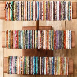 Natural Crystal Bracelets Faceted Gemstone 3mm Tiny Beads Stretch Bracelet Bohemian-Style Multi-Color Bracelets Classic Jewelry