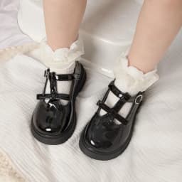 New Fashion Children's Shoes Simple Bow T Buckle Black Leather Shoes Classic Cute Versatile Princess Dress Shoes