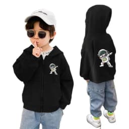 Dabbing Astronaut Jacket Boys Cotton Zipper Hooded Thin Coat Sports Spring Autumn Casual Cardigan Outerwear