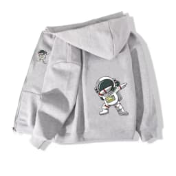 Dabbing Astronaut Jacket Boys Cotton Zipper Hooded Thin Coat Sports Spring Autumn Casual Cardigan Outerwear