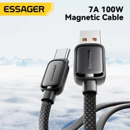 Essager 7A Magnetic Fast Charger Cable USB A To Type C Magic Rope USBC Magnetic Cable Self Winding Cable For Vivo Oneplus OPPO