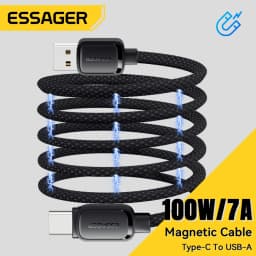 Essager 7A Magnetic Fast Charger Cable USB A To Type C Magic Rope USBC Magnetic Cable Self Winding Cable For Vivo Oneplus OPPO