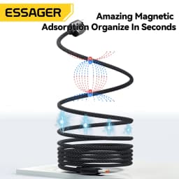 Essager 7A Magnetic Fast Charger Cable USB A To Type C Magic Rope USBC Magnetic Cable Self Winding Cable For Vivo Oneplus OPPO