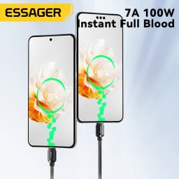 Essager 7A Magnetic Fast Charger Cable USB A To Type C Magic Rope USBC Magnetic Cable Self Winding Cable For Vivo Oneplus OPPO