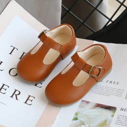 Spring Autumn Kids Shoes T Strap Leather Shoes For Girls Boys Non-slip Toddlers Mary Janes Baby Children Buckle Strap Flats