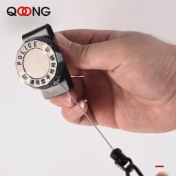 Total 100CM! High Resilience Retractable Steel Wire Rope Key Chain Anti Lost Easy To Pull And Buckle Military Gun Rope Keychain