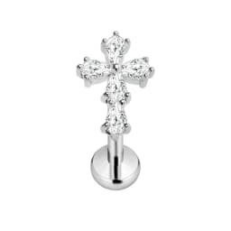 ASTM F136 G23 Titanium Flower Petals Star Heart Butterfly Threadless Piercing Pin Push in Labret Daith Conch Earring 16G 18G 20G