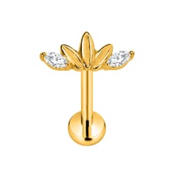 ASTM F136 G23 Titanium Flower Petals Star Heart Butterfly Threadless Piercing Pin Push in Labret Daith Conch Earring 16G 18G 20G