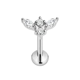 ASTM F136 G23 Titanium Flower Petals Star Heart Butterfly Threadless Piercing Pin Push in Labret Daith Conch Earring 16G 18G 20G