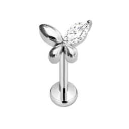 ASTM F136 G23 Titanium Flower Petals Star Heart Butterfly Threadless Piercing Pin Push in Labret Daith Conch Earring 16G 18G 20G