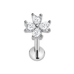 ASTM F136 G23 Titanium Flower Petals Star Heart Butterfly Threadless Piercing Pin Push in Labret Daith Conch Earring 16G 18G 20G