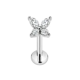 ASTM F136 G23 Titanium Flower Petals Star Heart Butterfly Threadless Piercing Pin Push in Labret Daith Conch Earring 16G 18G 20G