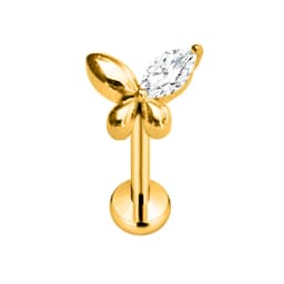 ASTM F136 G23 Titanium Flower Petals Star Heart Butterfly Threadless Piercing Pin Push in Labret Daith Conch Earring 16G 18G 20G