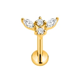 ASTM F136 G23 Titanium Flower Petals Star Heart Butterfly Threadless Piercing Pin Push in Labret Daith Conch Earring 16G 18G 20G