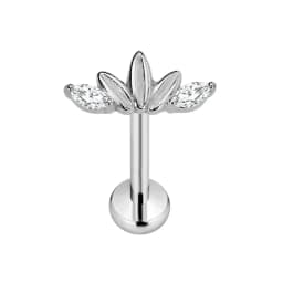ASTM F136 G23 Titanium Flower Petals Star Heart Butterfly Threadless Piercing Pin Push in Labret Daith Conch Earring 16G 18G 20G