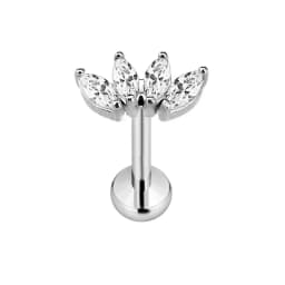 ASTM F136 G23 Titanium Flower Petals Star Heart Butterfly Threadless Piercing Pin Push in Labret Daith Conch Earring 16G 18G 20G