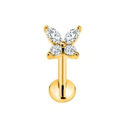 ASTM F136 G23 Titanium Flower Petals Star Heart Butterfly Threadless Piercing Pin Push in Labret Daith Conch Earring 16G 18G 20G