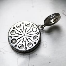 Moonphase Pendant 925 Sterling Silver Dangle Charm Women Men Vintage Fine Jewelry