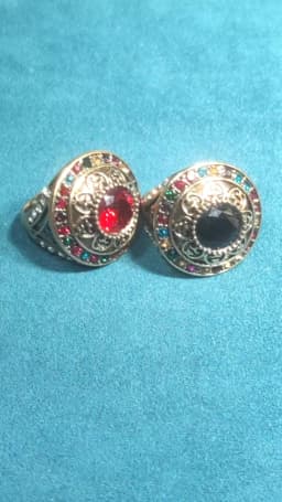 BUCOMEOI Royal Style Colorful Crystal Turkish Wide Ring Turkey Flower Round Resin Party Jewelry Vintage Lady Finger Ring