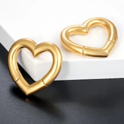 Casvort 2 PCS Peach Middle Heart Ear Weights Hangers Ear Gauges Plug 316 Stainless Steel Piercing Women Wedding Body Jewelry